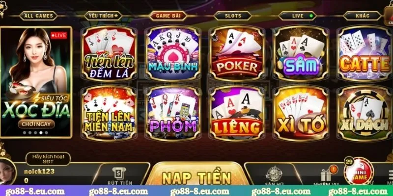 5 game bài GO88 đỉnh của chóp